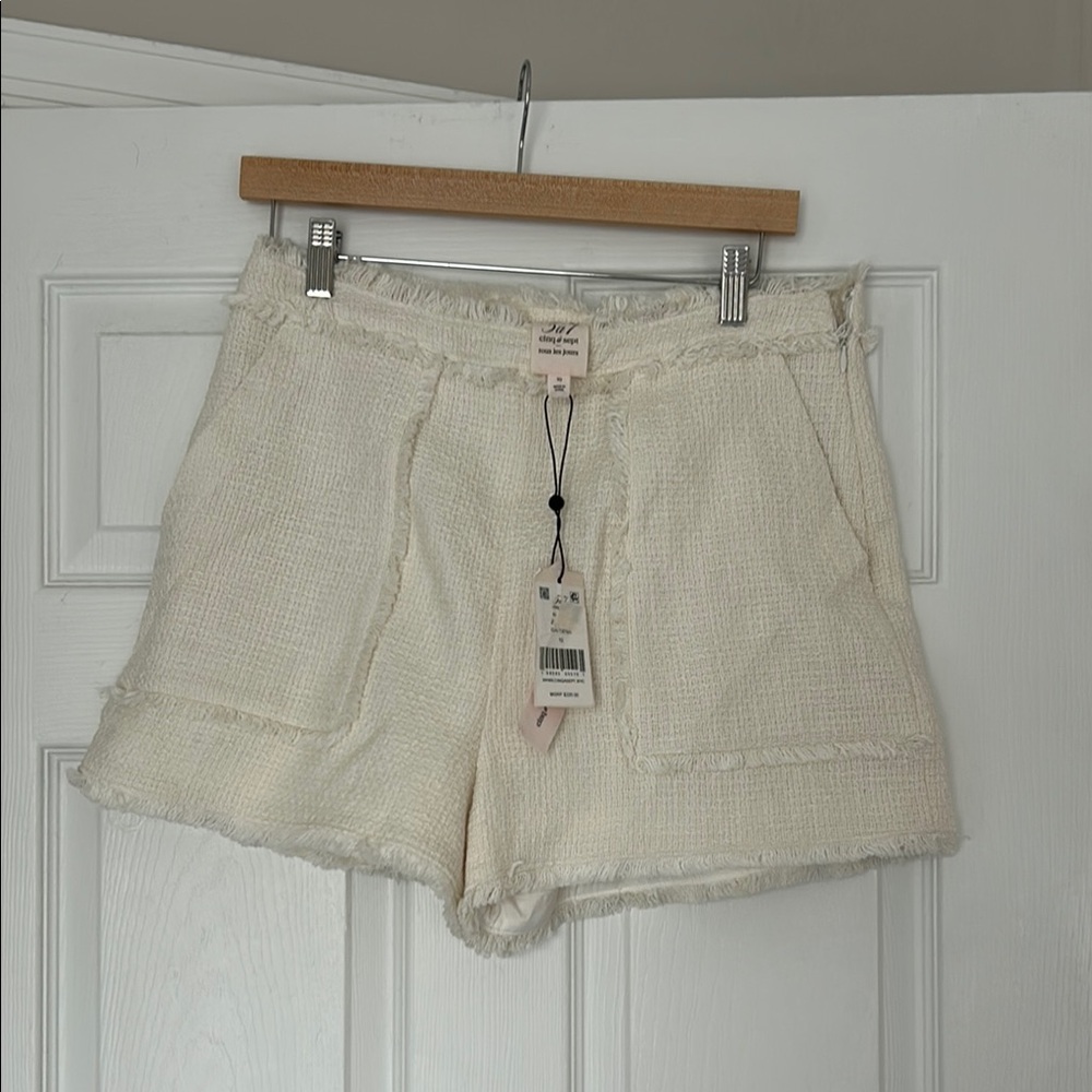 Cinq a Sept Cream High Waist Shorts